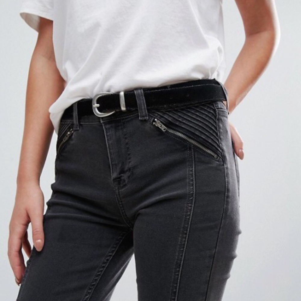 ASOS Oasis Gray Moto Skinny Jeans